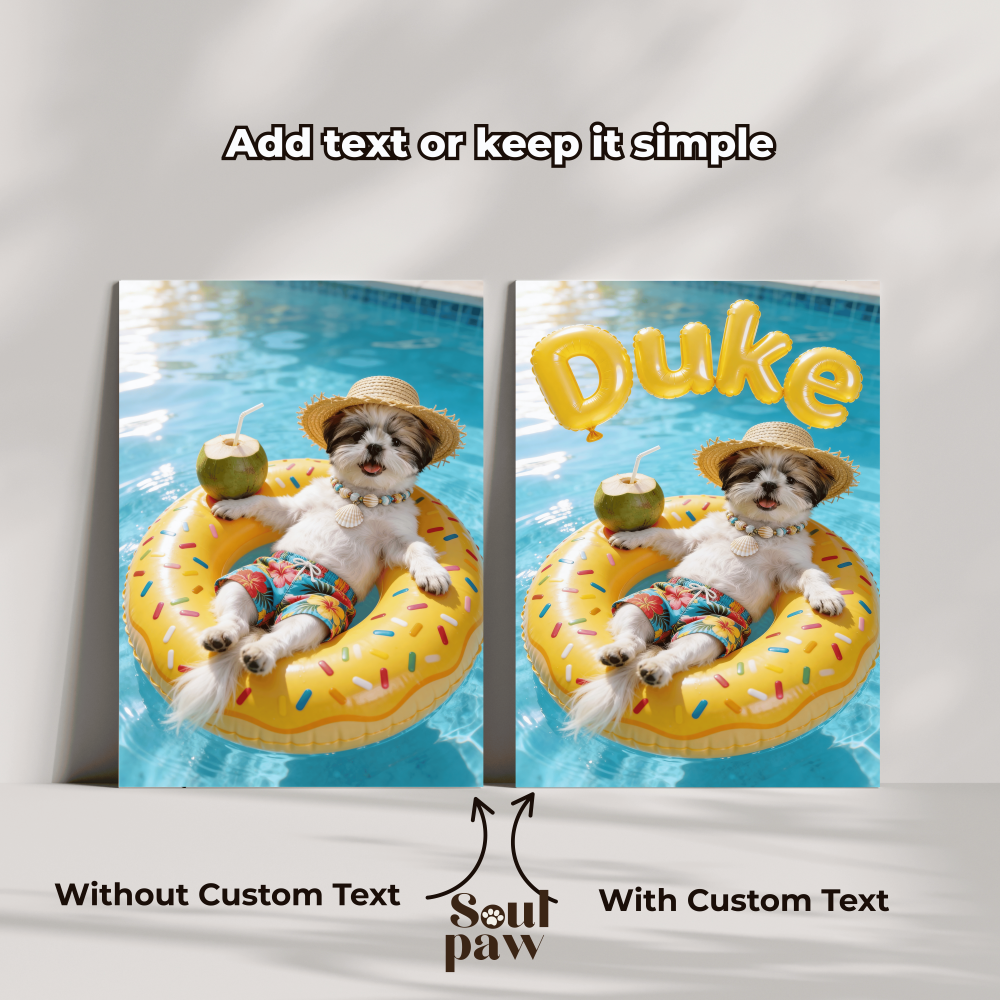 Custom Pet Poster Golden Wave Summer Portrait – Personalized High-Resolution Matte Print for Wall Art, Home Decor, or Unique Gifts for Pet Lovers (Frame Not Included)